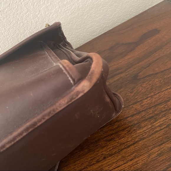 Vintage Brown Glove Tan Leather Beekman Laptop Briefcase Crossbody Turn Lock Bag - Picture 6 of 15